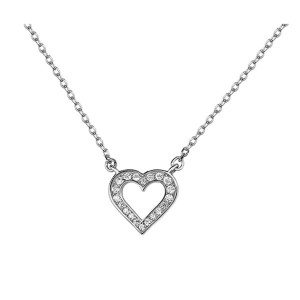 Colier argint cu pandantiv inima cu pietre DiAmanti Z1055N-DIA (Argint 925‰ 2,2 g.)